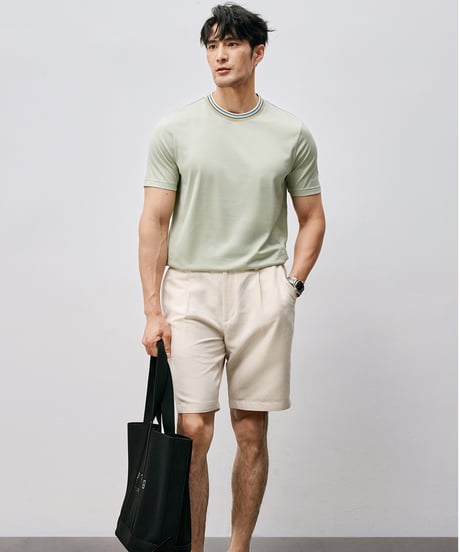 single pleated linen shorts　SH2529