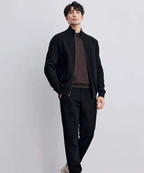 wool stand collar knit jacket /2color　SH2343