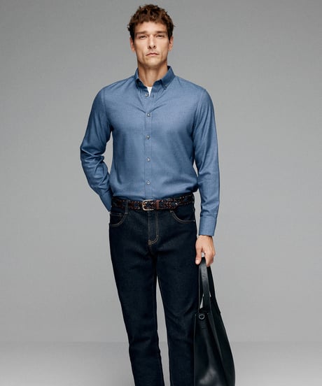 shirt in mulberry silk and cotton　SH2628