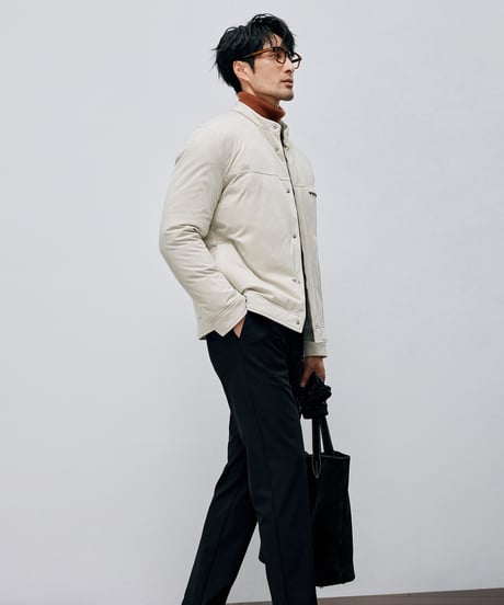 white goose down jacket with stand-up collar /2color　SH2590