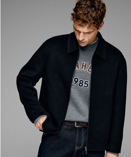 round neck sweater in wool /2color　SH2638