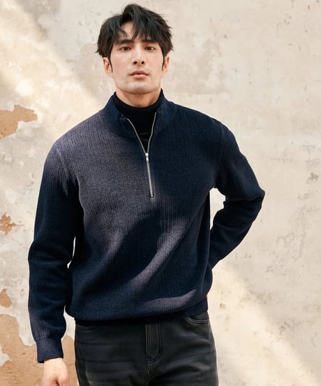 chenille stand-up collar sweater /2color　SH2396