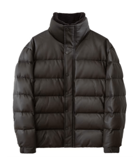 white goose down leather jacket　SH2575