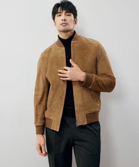 sheepskin suede leather jacket　SH2240