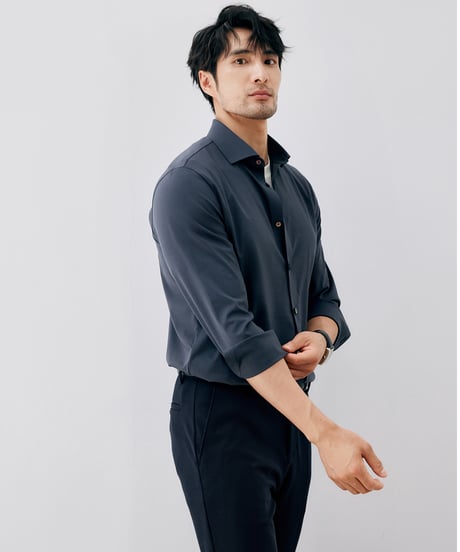 high stretch cotton shirt /2color　SH2668