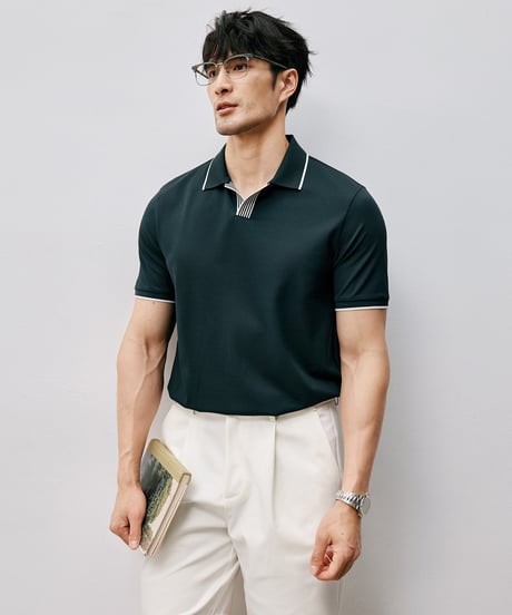 mulberry silk cotton piqué t-shirt /2color　SH2536