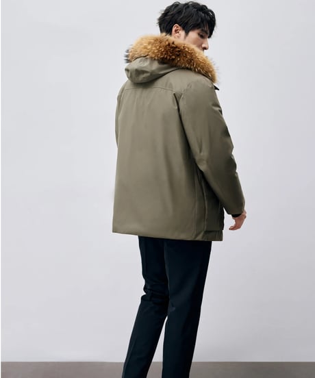 white goose hooded down jacket /2color　SH2433