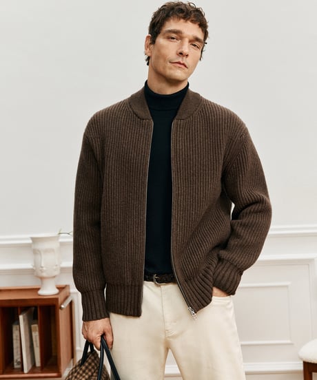 knitted jacket wool 100% /2color　SH2560