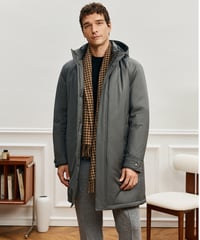 white goose down jacket medium hood /2color　SH2569