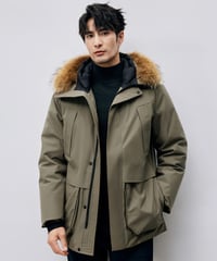 white goose hooded down jacket /2color　SH2433