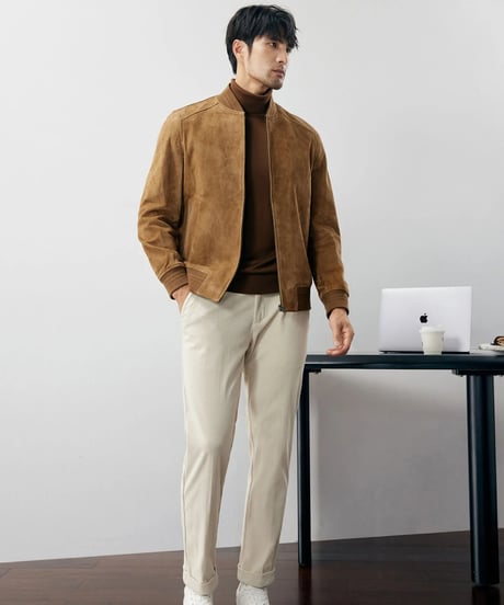sheepskin suede leather jacket　SH2240