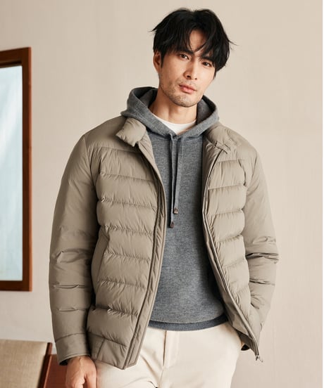 white goose down jacket with stand-up collar　SH2615