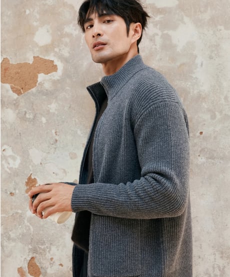 knit cardigan jacket wool 100% /2color　SH2387