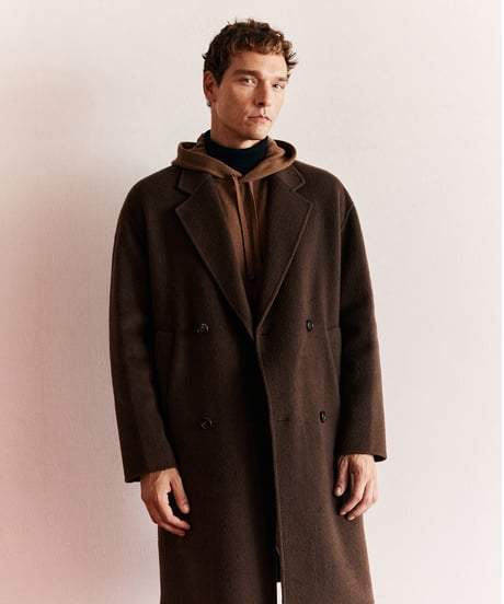 wool coat in mulberry silk /2color　SH2602