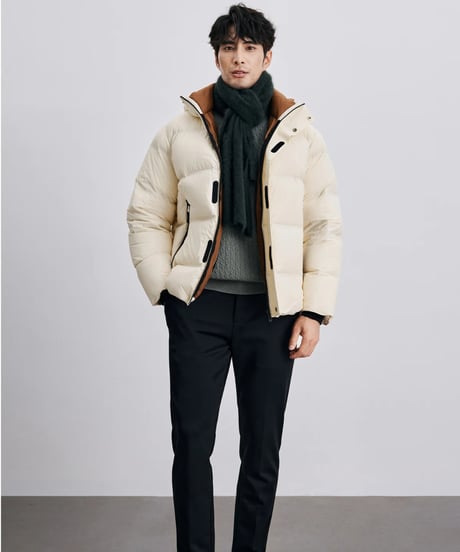 white duck short down jacket /2color　SH2411