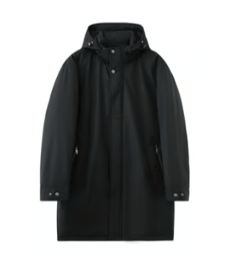 white goose down jacket medium hood /2color　SH2569