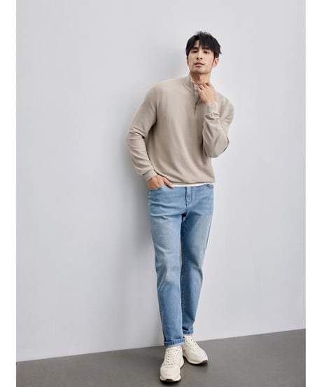 テーパード デニム オールシーズン ダッドパンツ