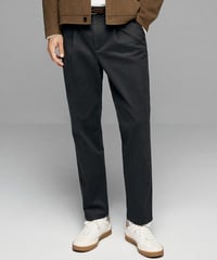casual pants single pleat straight /2color　SH2606