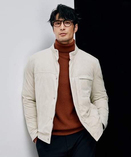 white goose down jacket with stand-up collar /2color　SH2590