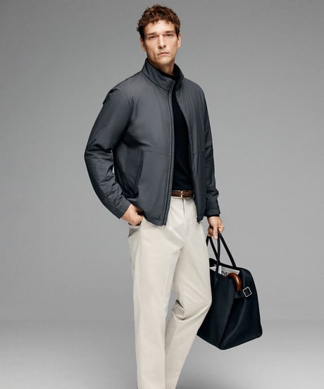 stand collar jacket zipper /2color　SH2650