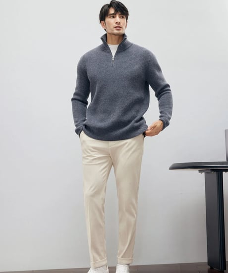 wool half zip sweater /2color　SH2204