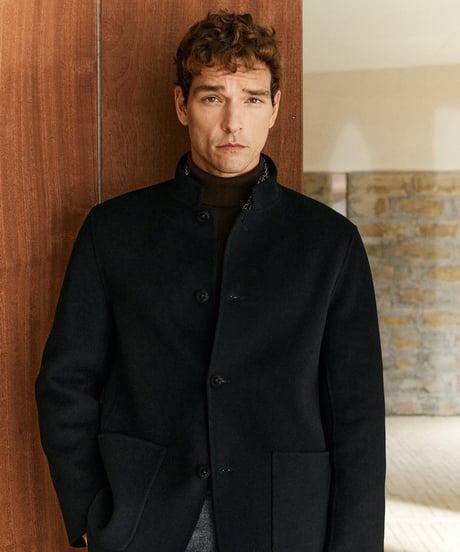 stand collar wool cashmere jacket　SH2618