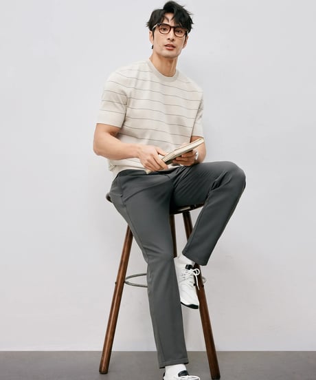 stretch elastic waist pants /2color　SH2496