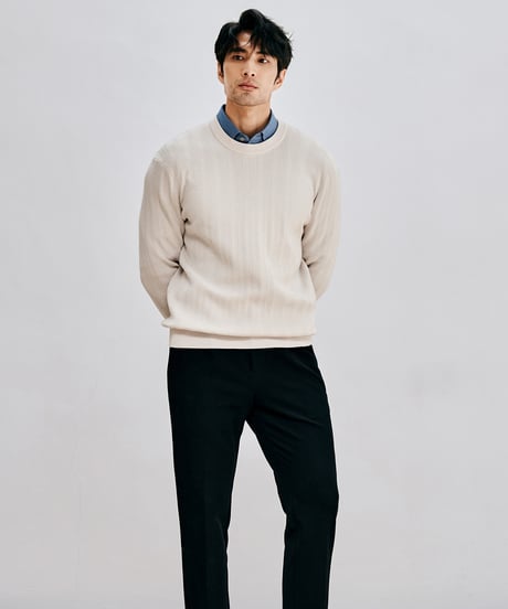 crew neck sweater wool /2color　SH2640