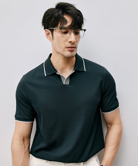 mulberry silk cotton piqué t-shirt /2color　SH2536