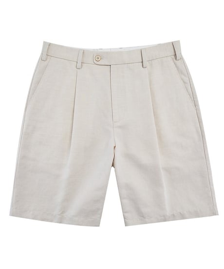 single pleated linen shorts　SH2529