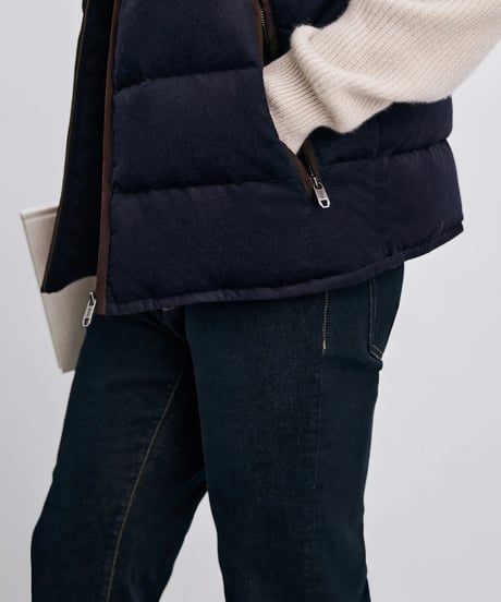 modal wool white goose down vest /2color　SH2403
