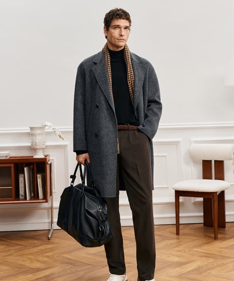 wool coat in mulberry silk /2color　SH2602