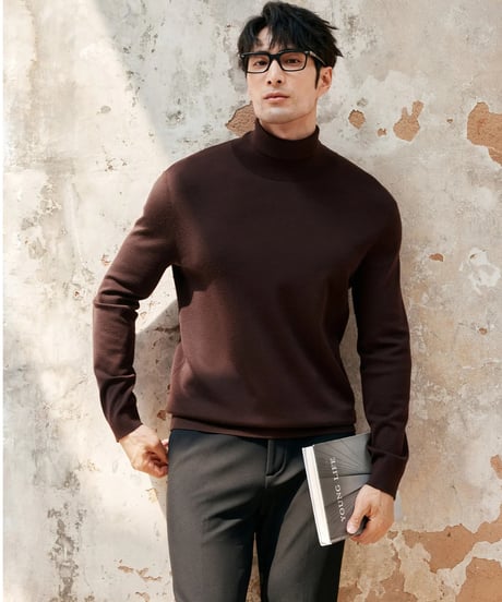 merino wool turtleneck sweater /4color　SH2386