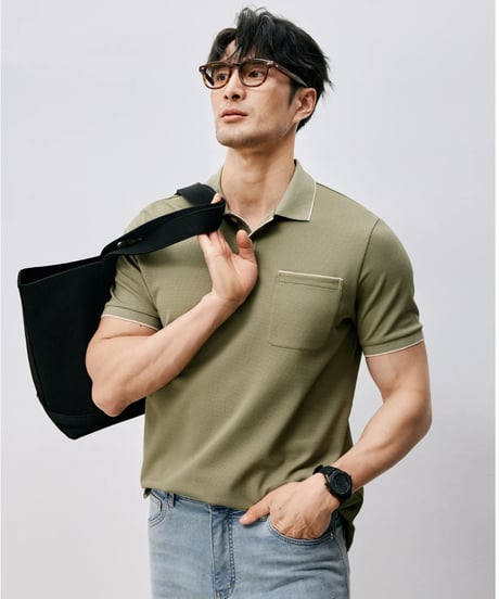 mulberry silk polo shirt /2color　SH2473