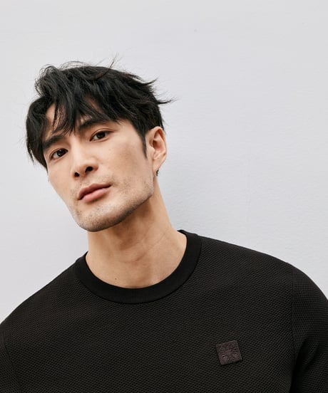 cotton jacquard t-shirt /2color　SH2546
