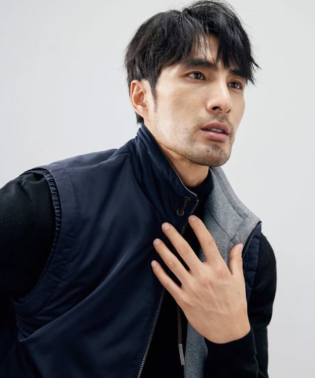 reversible stand collar vest jacket /3color　SH2261