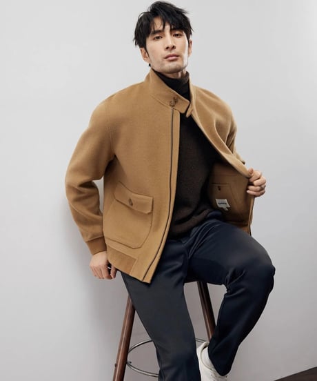 wool stand collar jacket /2color　SH2218