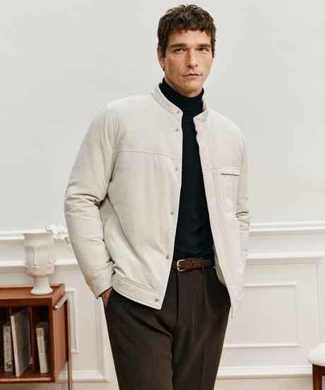white goose down jacket with stand-up collar /2color　SH2590