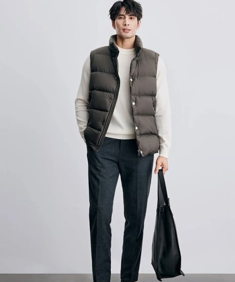 white goose down vest jacket /2color　SH2336