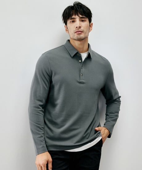 modal wool cotton pique t shirt /2color　SH2270
