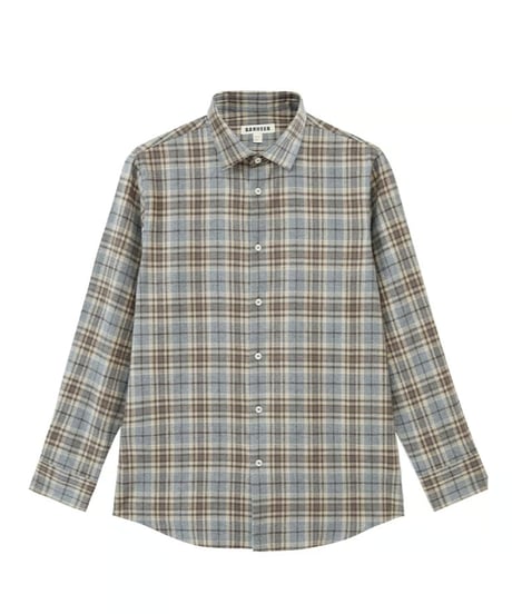 shirt long sleeves cotton checkered brushed　SH2601