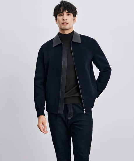 stand collar jacket wool 100%　SH2417