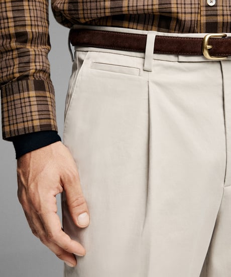 casual pants single pleat straight /2color　SH2606