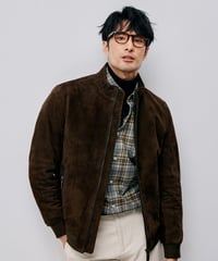 suede leather jacket with white goose down /2color　SH2594