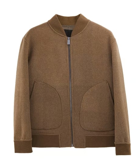 baseball collar wool tweed jacket /2color　SH2416