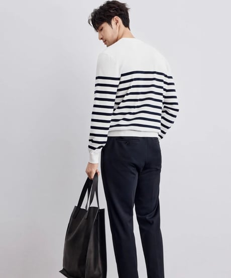 striped round neck sweater /2color　SH2294