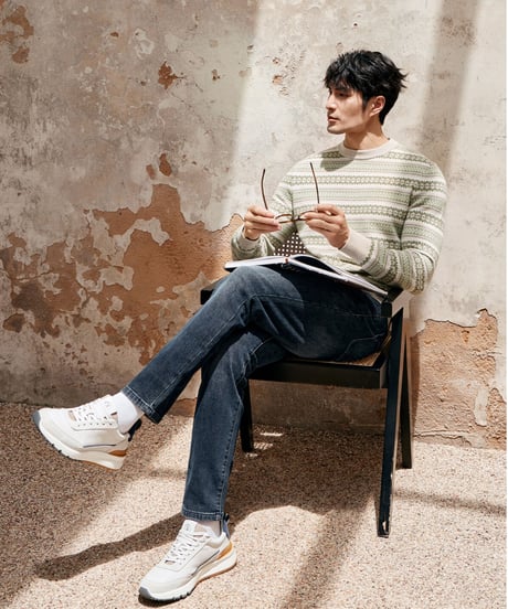 fair isle jacquard cashmere wool sweater　SH2342