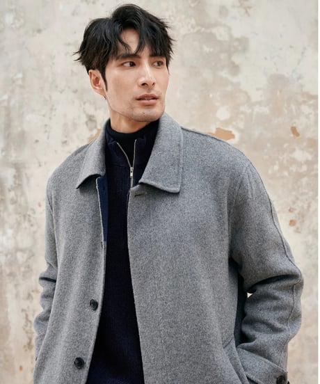 wool mid length coat jacket /2color　SH2379