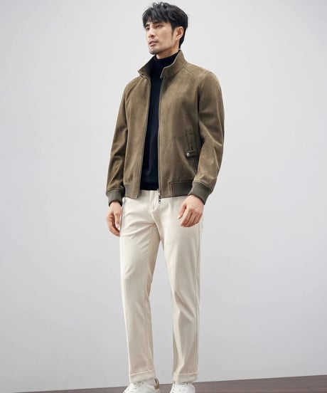 Harrington jacket sheepskin leather /2color　SH2254