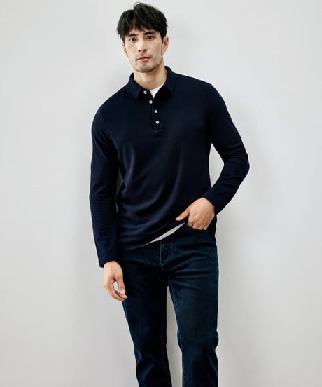modal wool cotton pique t shirt /2color　SH2270